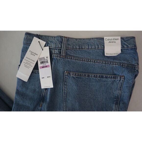 Calvin Klein Men's Sz 38x30 Desert Blue Standard Straight Fit Denim Jeans $90 - Picture 4 of 12